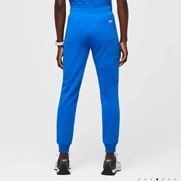 Figs Zamora High Waisted Jogger Scrub Pants Royal Blue - Picture 9 of 9